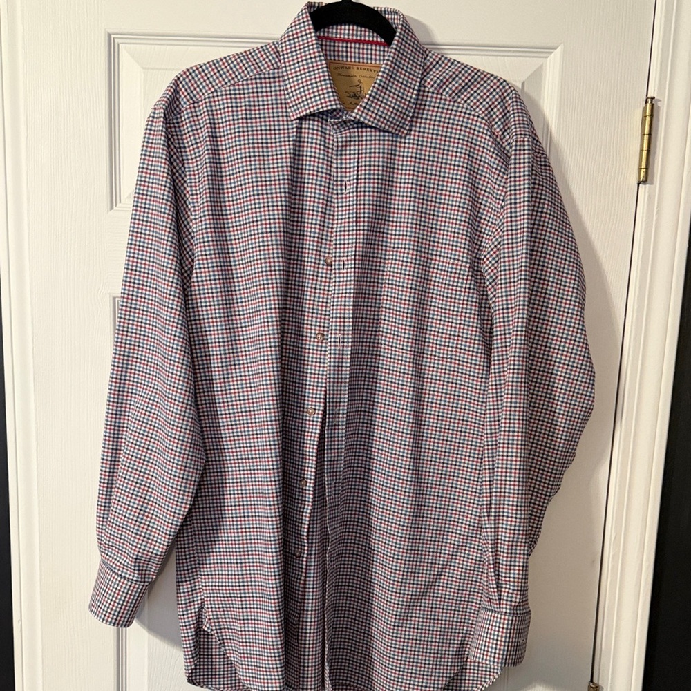 Men's Red and Blue Checkered Flannel Casual Shirt